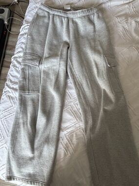 Aritzia Light Gray Cargo Track Pants